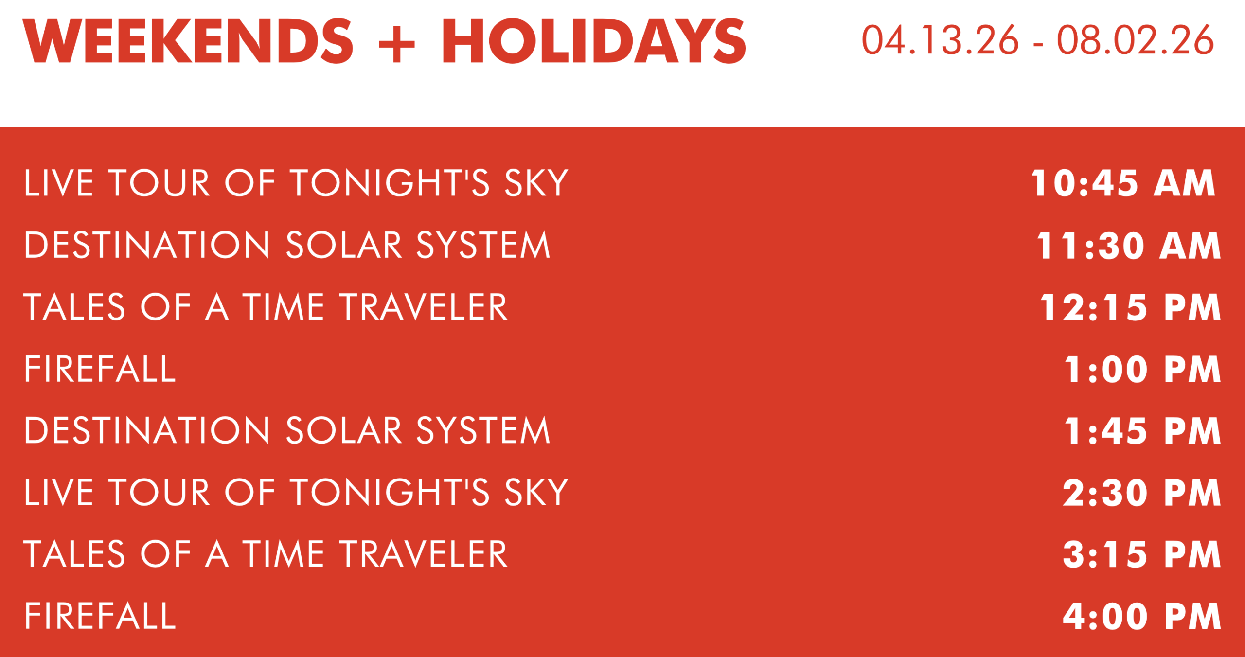 Planetarium Shows at Tellus Science Museum